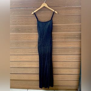 SKIMS NWT Soft Lounge Long Slip Dress Size L black/silver onyx foil